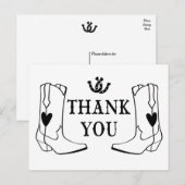 Western Dank u Cowboy Boot Country Wedding Briefkaart (Voorkant / Achterkant)