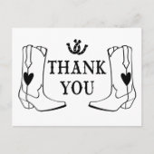 Western Dank u Cowboy Boot Country Wedding Briefkaart (Voorkant)