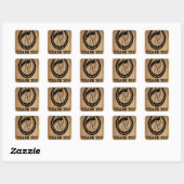 Western dank u Hoefijzer Wood Country Wedding Vierkante Sticker (Vel)