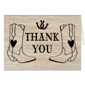 Western dank u hout cowboy boot land bruiloft (Voorkant Horizontaal)