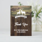 Western de jacht is over bruiloft foto bedankkaart (Staand voorkant)