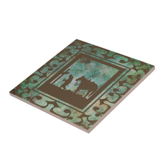 Western decor Praying Cowboy Tile Tegeltje (Zijkant)