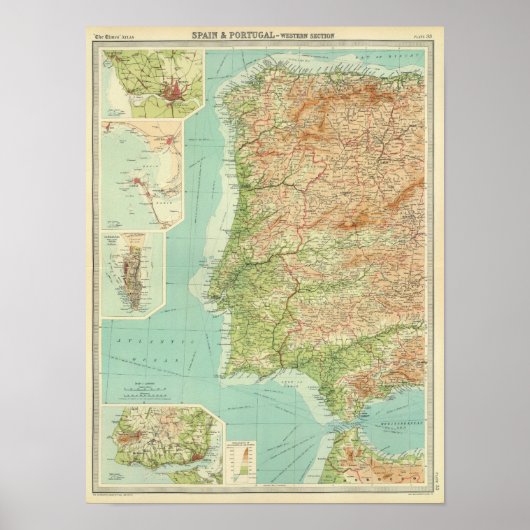 Western deel Spanje en Portugal Poster (Voorkant)