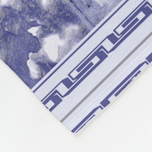 Western Denim Blue Delft Tile Fleece Deken (Hoek)