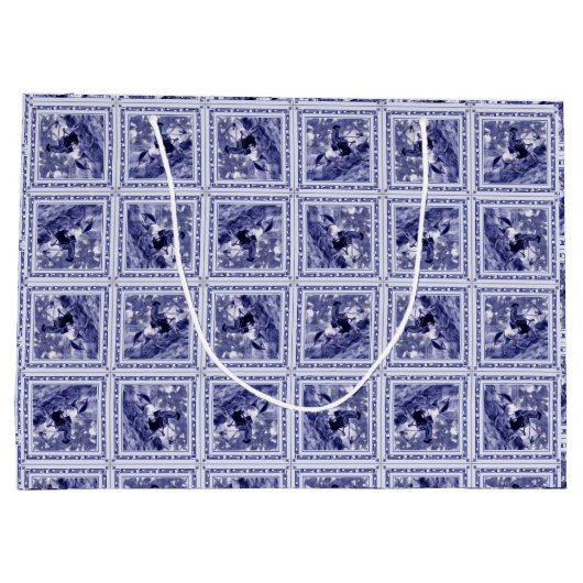Western Denim Blue Delft Tile  Groot Cadeauzakje (Achterkant)