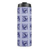 Western Denim Blue Delft Tile - Thermal Tumbler Thermosbeker (Voorkant)