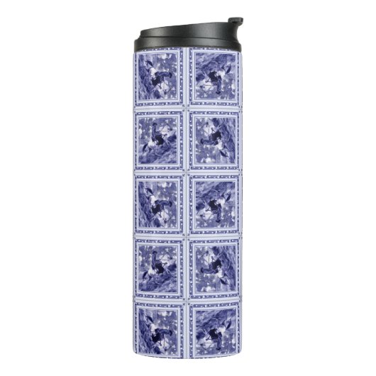 Western Denim Blue Delft Tile - Thermal Tumbler Thermosbeker (Gedraaid links)