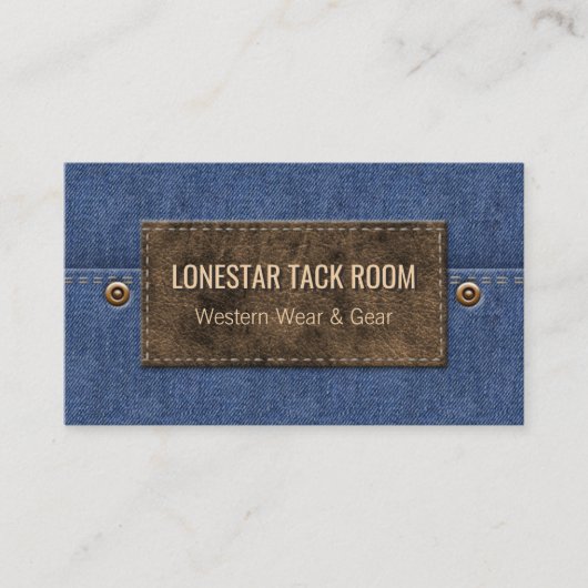 Western Denim Blue | Lederen Label Landenbedrijf (Voorkant)