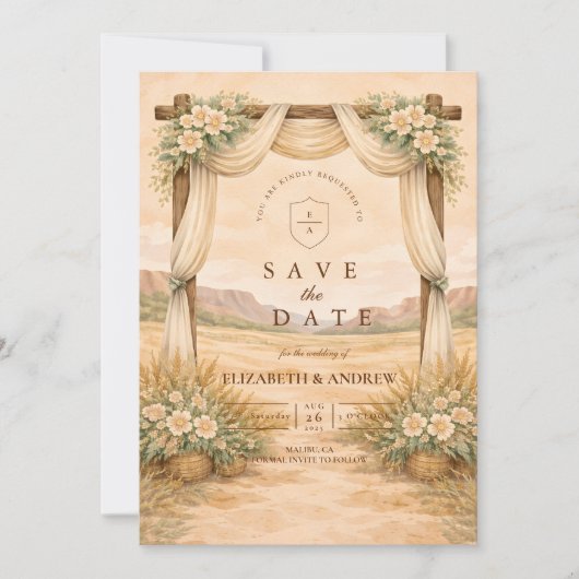 Western Desert Arch Wedding Save The Date (Voorkant)