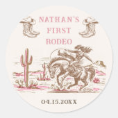 Western Desert Boots Rodeo Birthday Sticker (Voorkant)