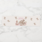 Western Desert Boots Rodeo Birthday Waterfles Etiket (Enkel label)