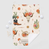 Western Desert Cactus Cowboy Pet Gepersonaliseerde Golfhanddoek (Insitu)