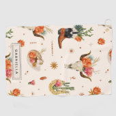 Western Desert Cactus Cowboy Pet Gepersonaliseerde Golfhanddoek (Horizontaal)