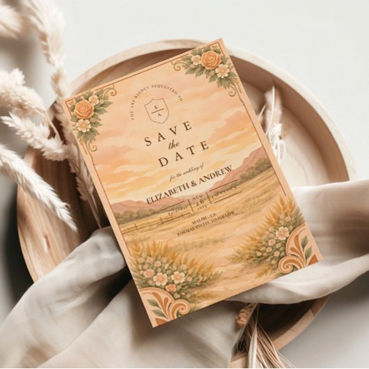 Western Desert Canyon Wedding Save The Date