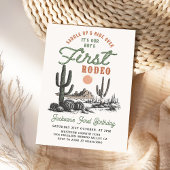 Western Desert First Rodeo 1st Birthday Invitation Kaart