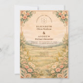 Western Desert Floral Arch Wedding Kaart (Voorkant)