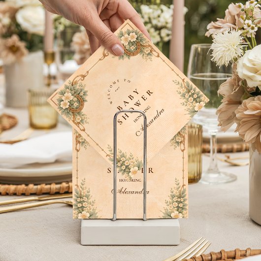 Western Desert Horseshoe Baby Shower Servet