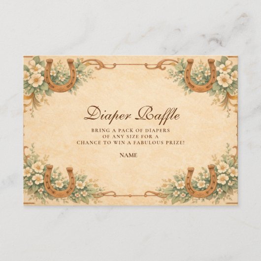Western Desert Horseshoe Diapper Raffle  Informatiekaartje (Voorkant)