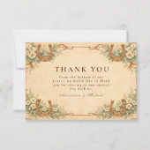 Western Desert Horseshoe Floral Wedding Bedankkaart (Voorkant)
