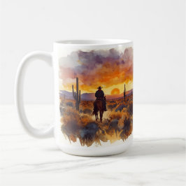 Western Desert Landscape Cowboy Koffiemok