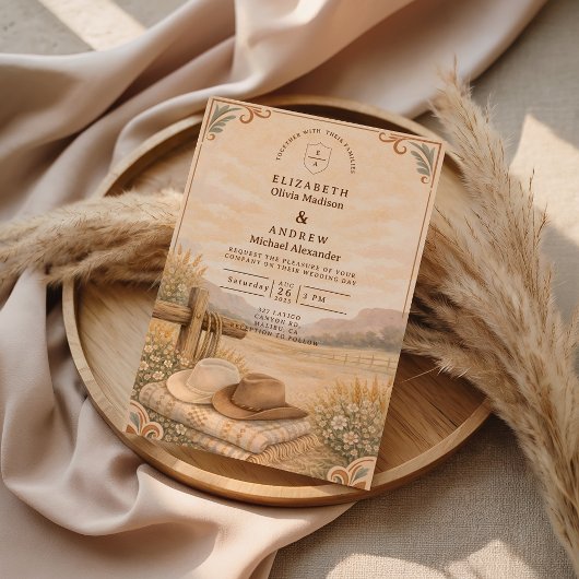 Western Desert Ranch Wedding Kaart