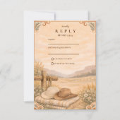Western Desert Ranch Wedding RSVP Kaartje (Voorkant)