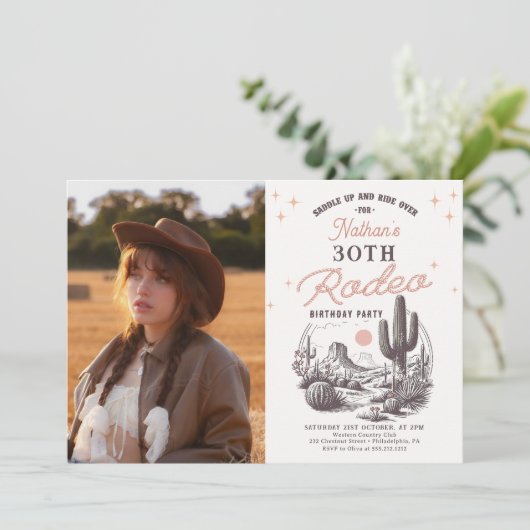 Western Desert Rodeo 30e verjaardagsfoto Kaart (Staand voorkant)