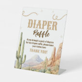 Western Diaper Raffle Sign Reclamebord Met Voetstuk (Voorkant)