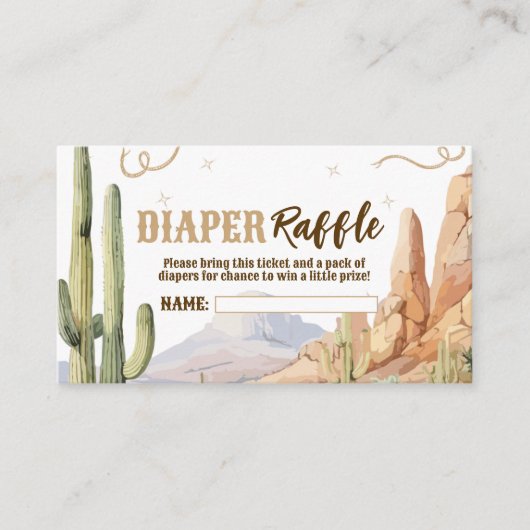 Western Diaper Raffle Ticket Informatiekaartje (Voorkant)