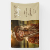 Western Dirty Forty Foto 40ste Verjaardagsfeest Spandoek (Verticaal)