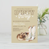 Western Dirty Thirty Cowgirl 30ste verjaardagsfees Kaart (Staand voorkant)