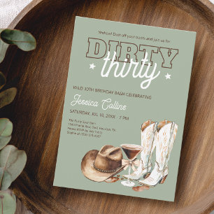 Western Dirty Thirty Cowgirl 30ste verjaardagsfees Kaart