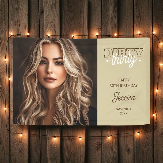 Western Dirty Thirty Photo 30ste verjaardagsfeestj Spandoek