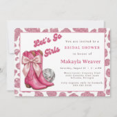 Western Disco Cowgirl Boots Bridal Shower Kaart (Voorkant)