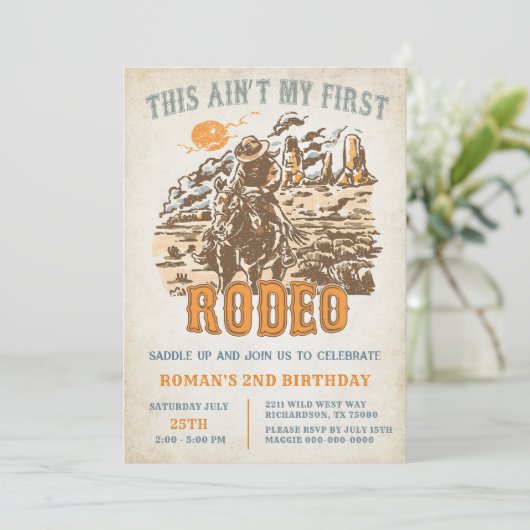 Western Dit is niet mijn eerste Rodeo 2e Verjaarda Kaart (Staand voorkant)