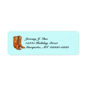 Western Draag Cowboy Cowgirl Boots Adresetiketten Etiket