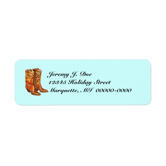 Western Draag Cowboy Cowgirl Boots Adresetiketten Etiket (Voorkant)