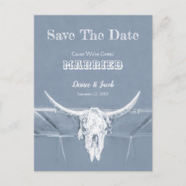 Western, dun blauw, roestvrij  briefkaart