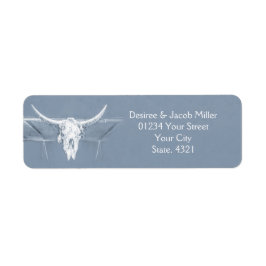 Western, dun blauw, roestvrij  etiket