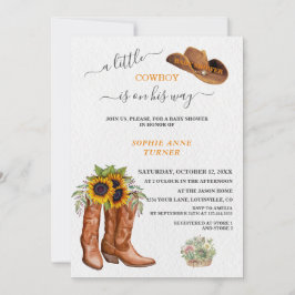 Western Een Kleine Cowboy Boots Baby shower Kaart