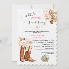 Western een kleine cowgirl laarzen Baby shower Kaart