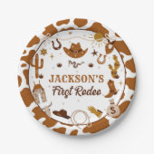 Western Eerste Rodeo 1e Verjaardag Papieren Bordje (Voorkant)