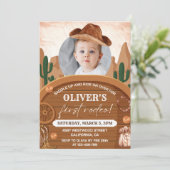 Western Eerste Rodeo Wild West Cowboy 1e Verjaarda Kaart (Staand voorkant)