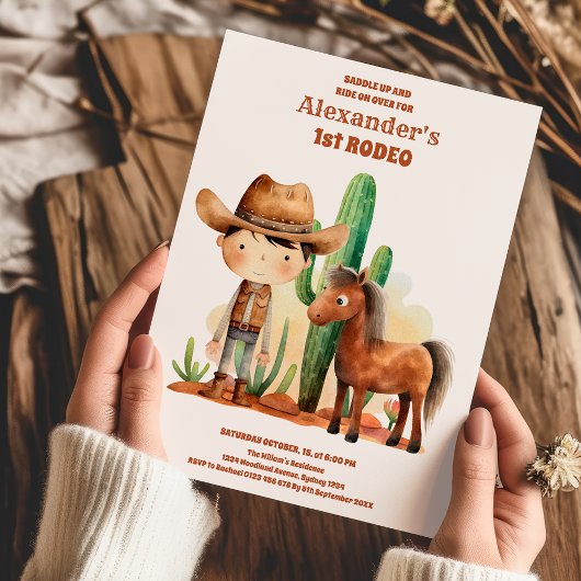 Western Eerste Rodeo Wild West Cowboy 1e Verjaarda Kaart