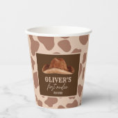 Western Eerste Rodeo Wild West Cowboy 1e Verjaarda Papieren Bekers (Voorkant)