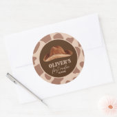 Western Eerste Rodeo Wild West Cowboy 1e Verjaarda Ronde Sticker (Envelop)