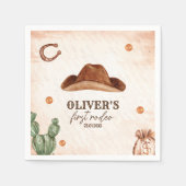 Western Eerste Rodeo Wild West Cowboy 1e Verjaarda Servet (Voorkant)
