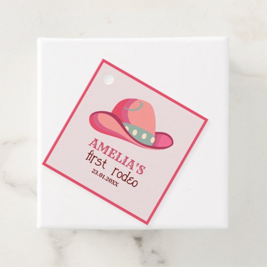 Western Eerste Rodeo Wild West Cowgirl 1e Verjaard Bedankjes Labels (In situ)
