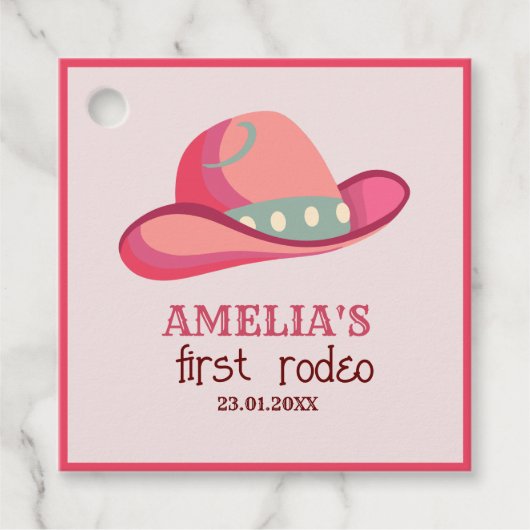 Western Eerste Rodeo Wild West Cowgirl 1e Verjaard Bedankjes Labels (Voorkant)