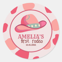 Western Eerste Rodeo Wild West Cowgirl 1e Verjaard Ronde Sticker